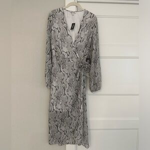 Express Snake Print Wrap Dress